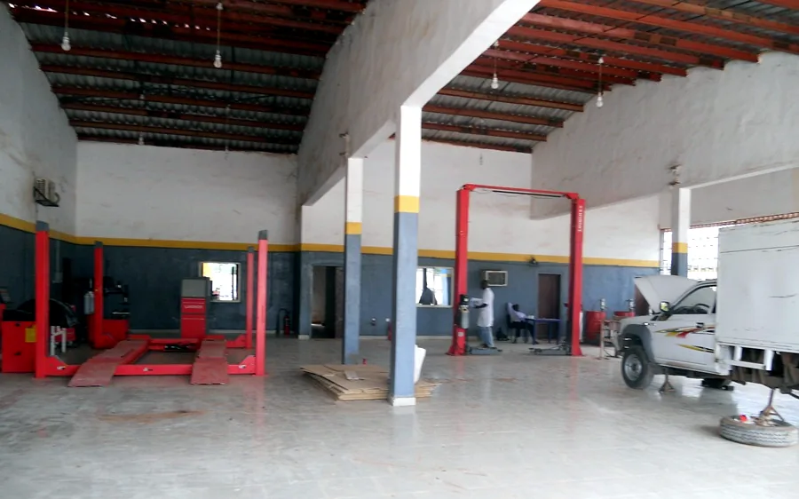 Soars Auto workshop service bay with lift equipment